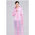 Promotional Fashion EVA Long Sleeve and Buttons Rain Coat Custom Transparent Raincoat Waterproof for Adult Women